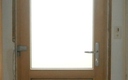 porte entrée bois semi vitrée vue intérieure